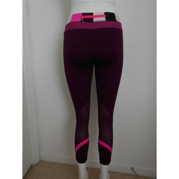 Lululemon Crop Leggings Activewear Yoga Pants Women's size 4 XS Burgundy Plum - Picture 5 of 7